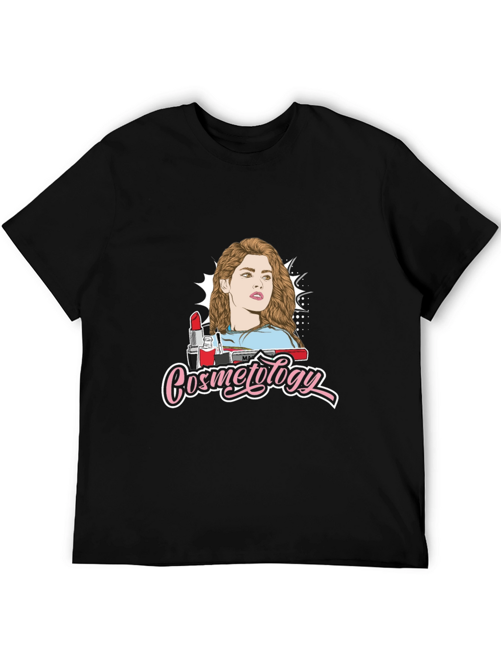 Cosmetology Graphic Print Black T-Shirt