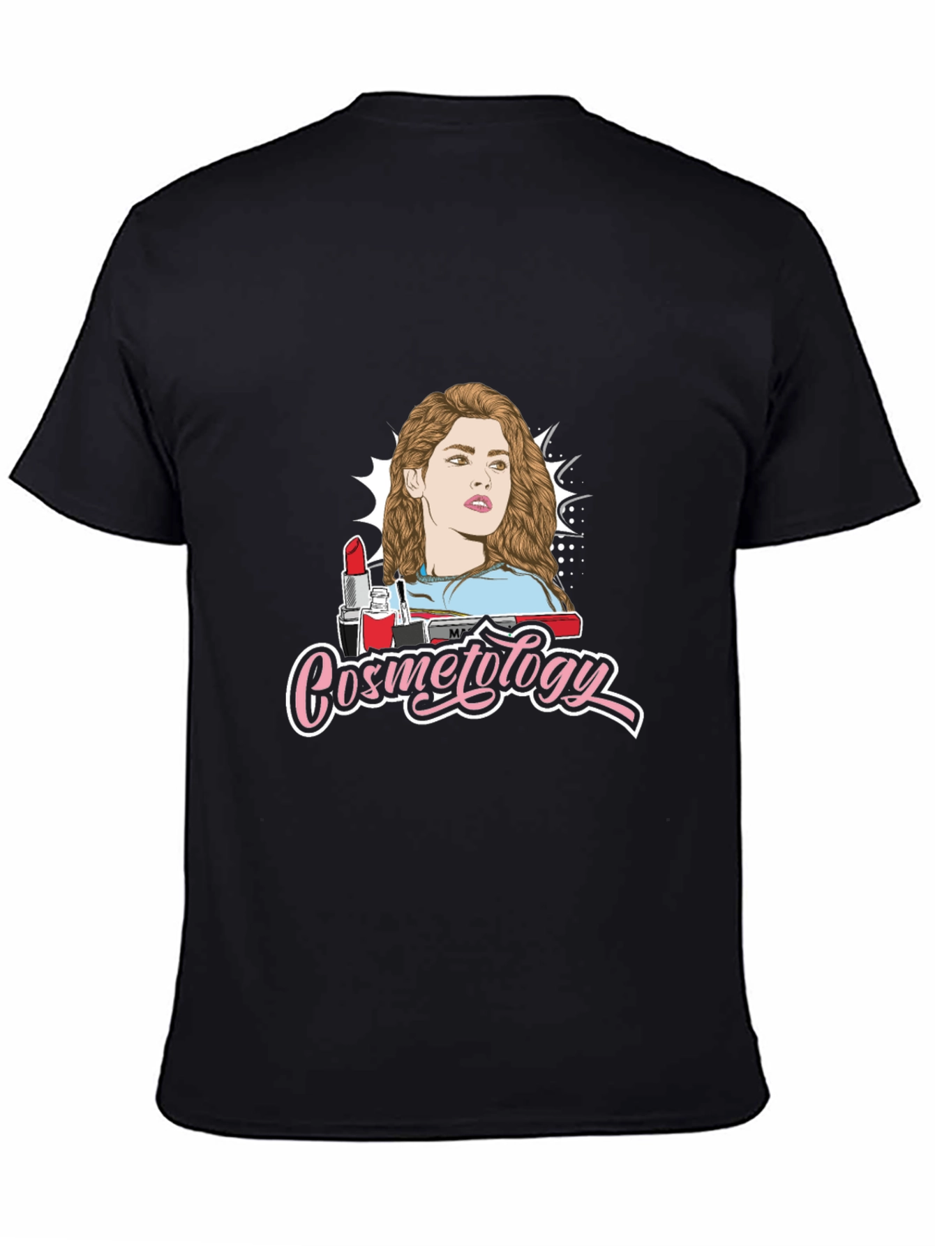 Cosmetology Graphic Print Black T-Shirt