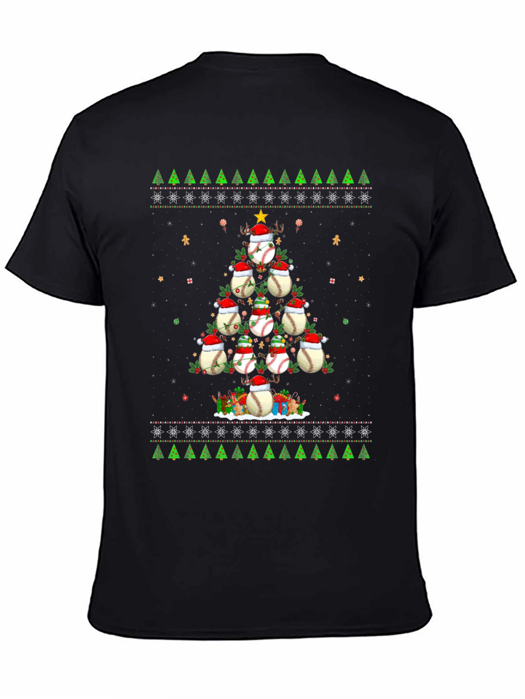 Baseball Christmas Tree T-Shirt