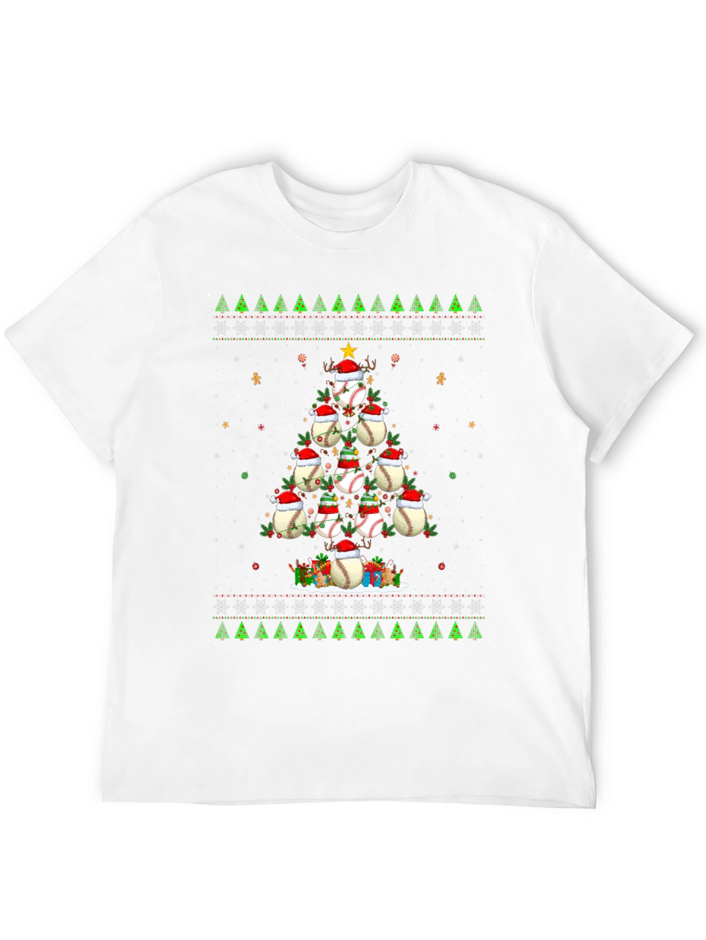 Baseball Christmas Tree T-Shirt