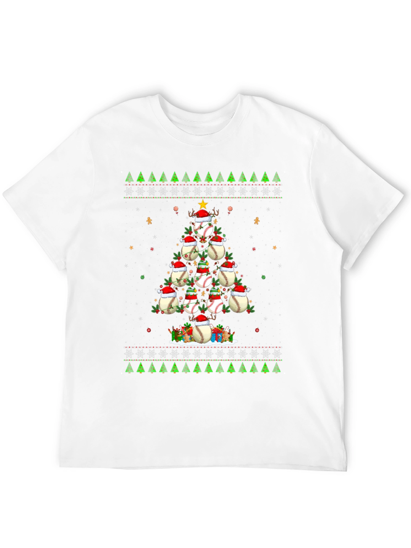 Baseball Christmas Tree T-Shirt