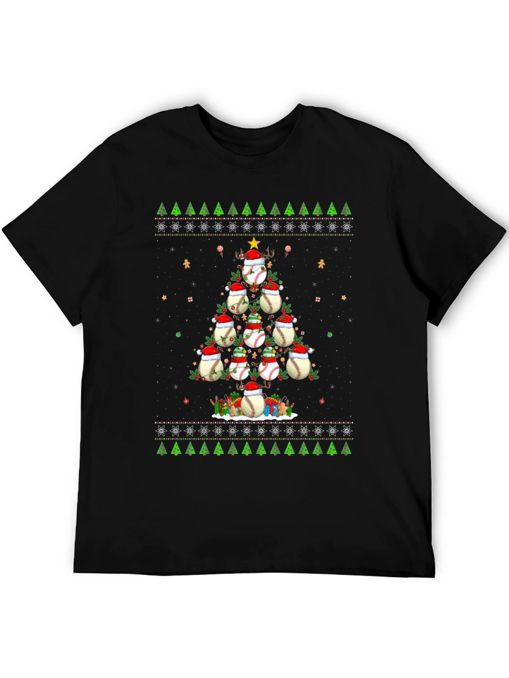 Baseball Christmas Tree T-Shirt