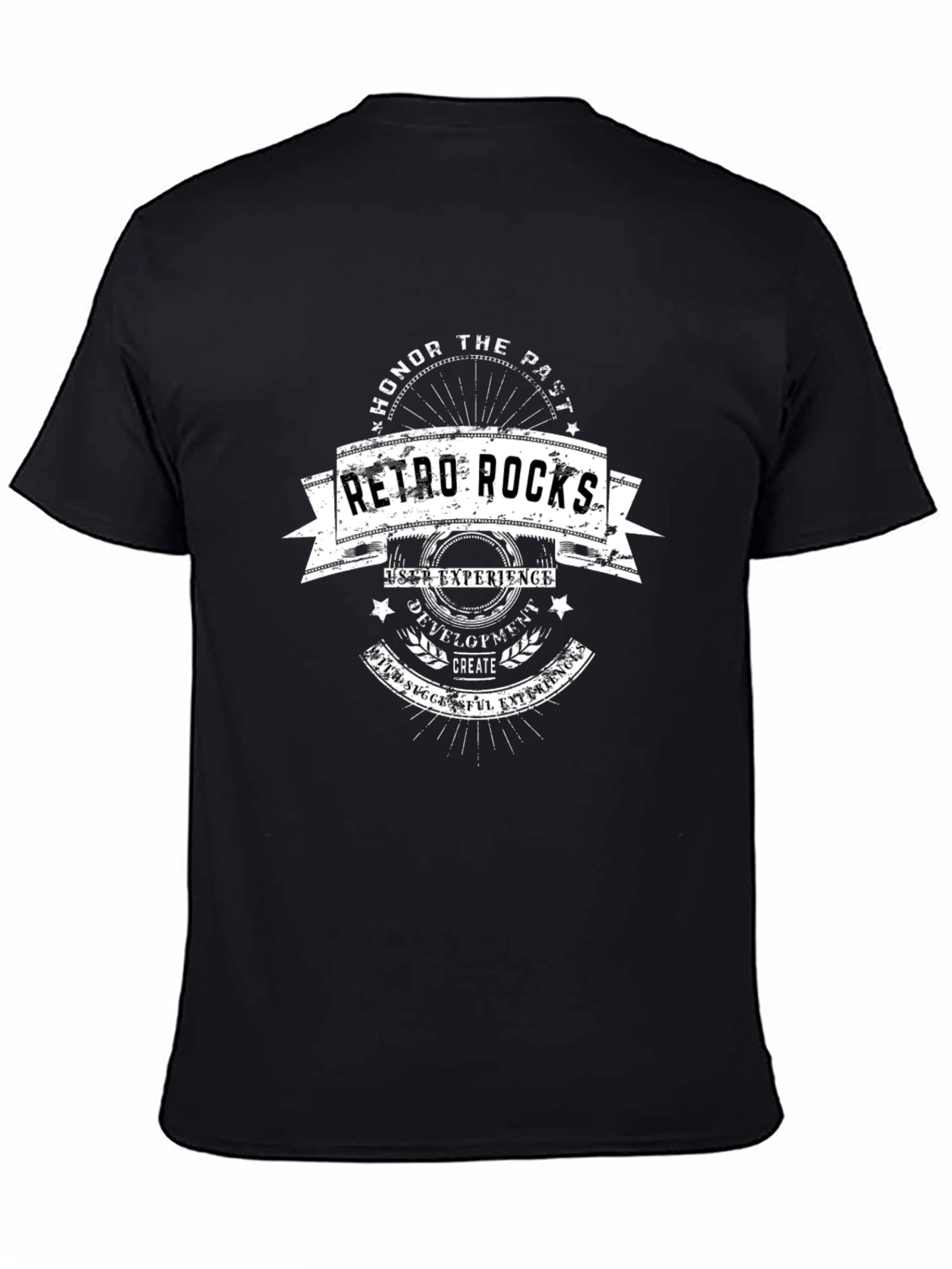 Retro Rocks Graphic Tee - Vintage Style Black T-Shirt