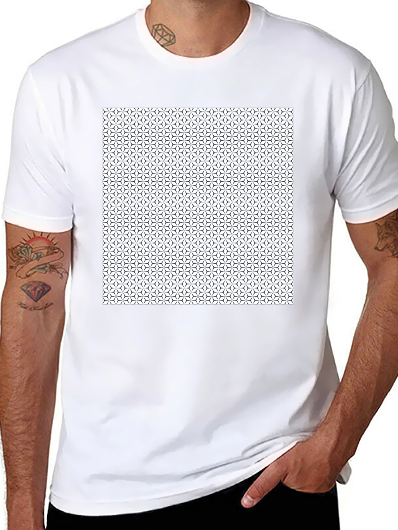 Geometric Pattern Black T-Shirt