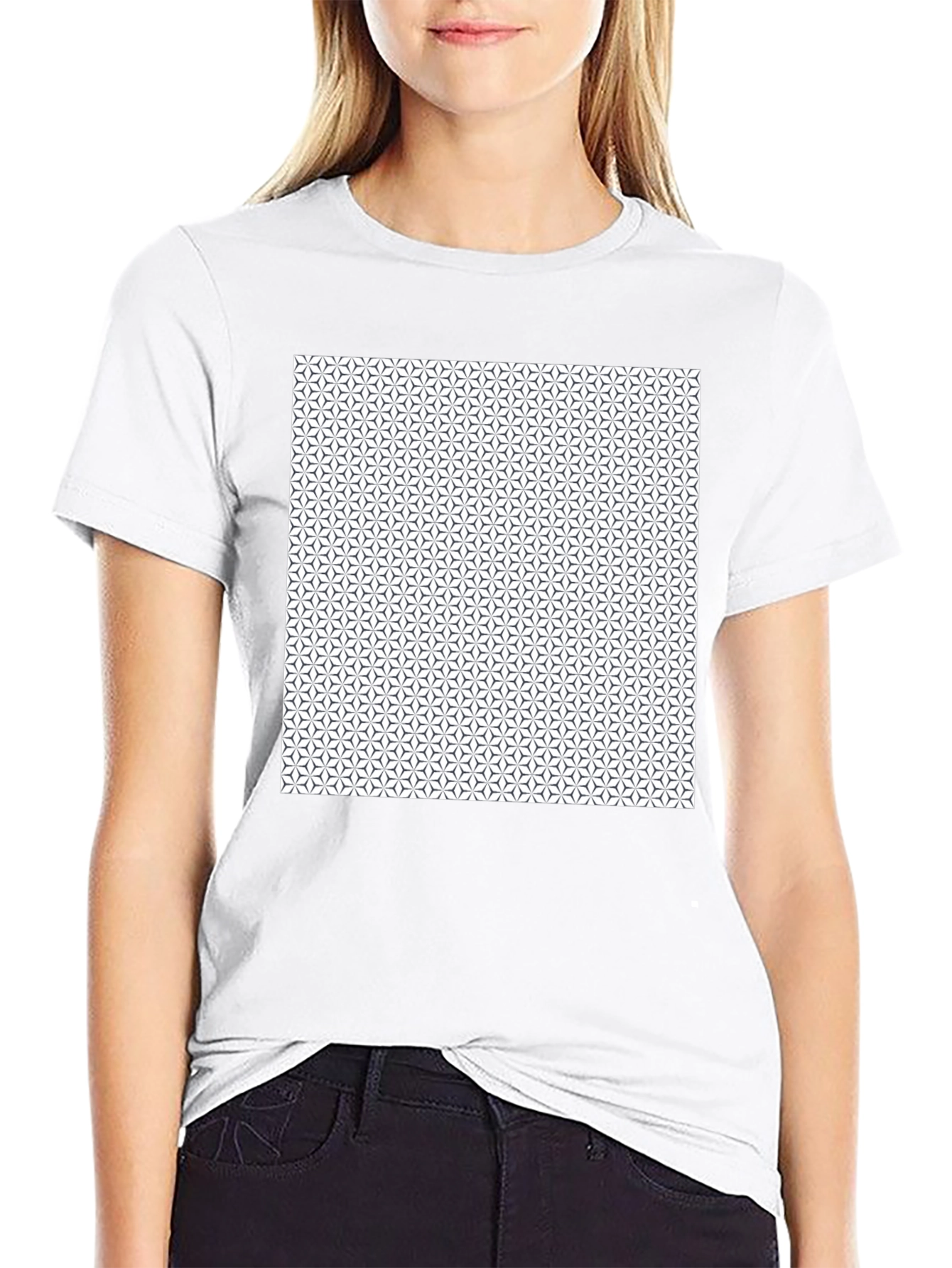 Geometric Pattern Black T-Shirt