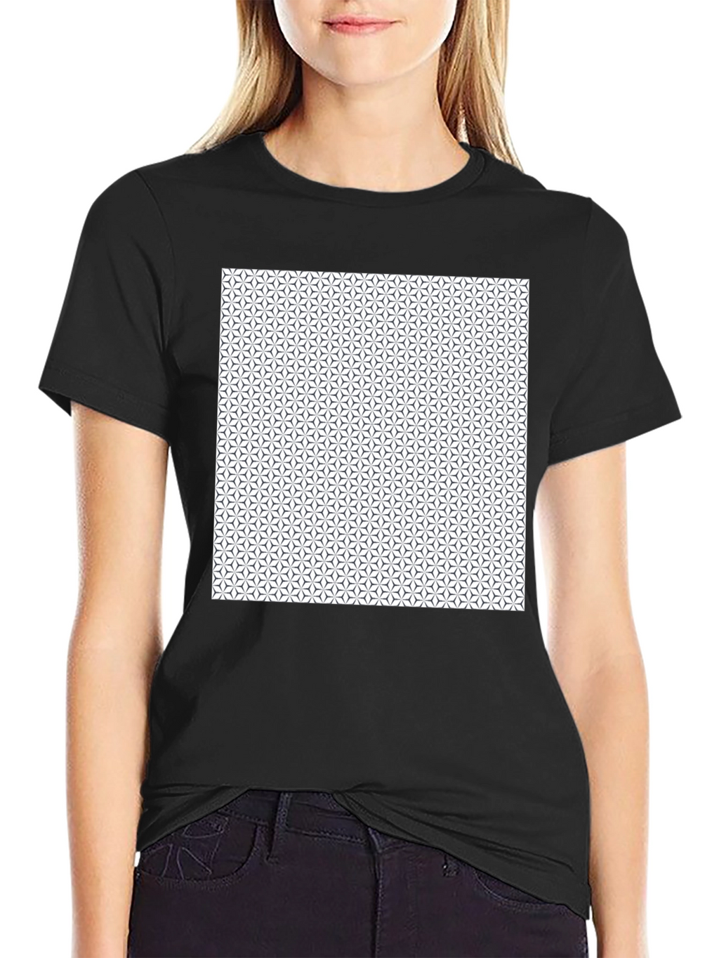Geometric Pattern Black T-Shirt