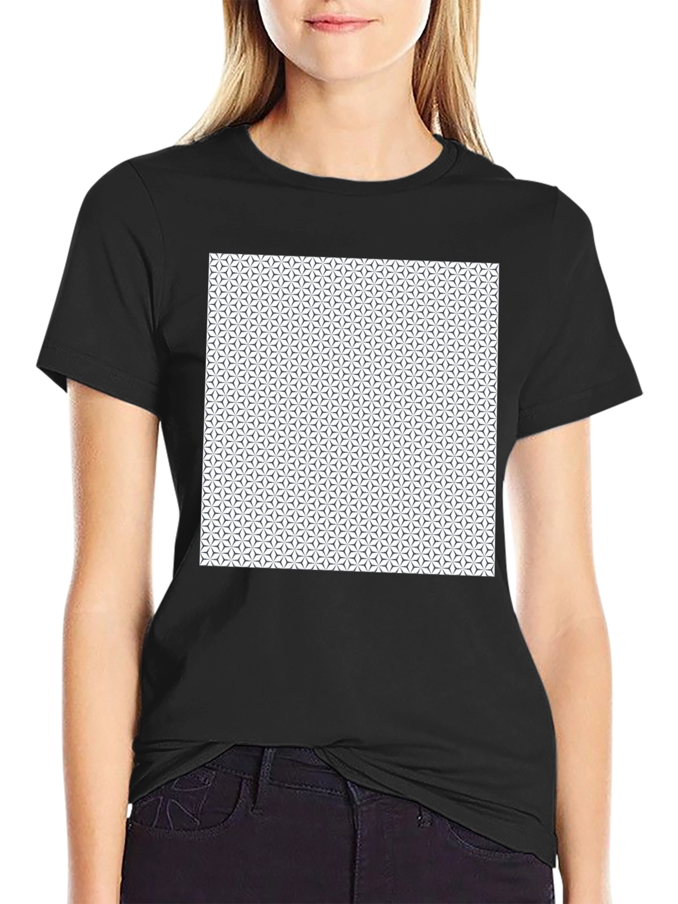 Geometric Pattern Black T-Shirt