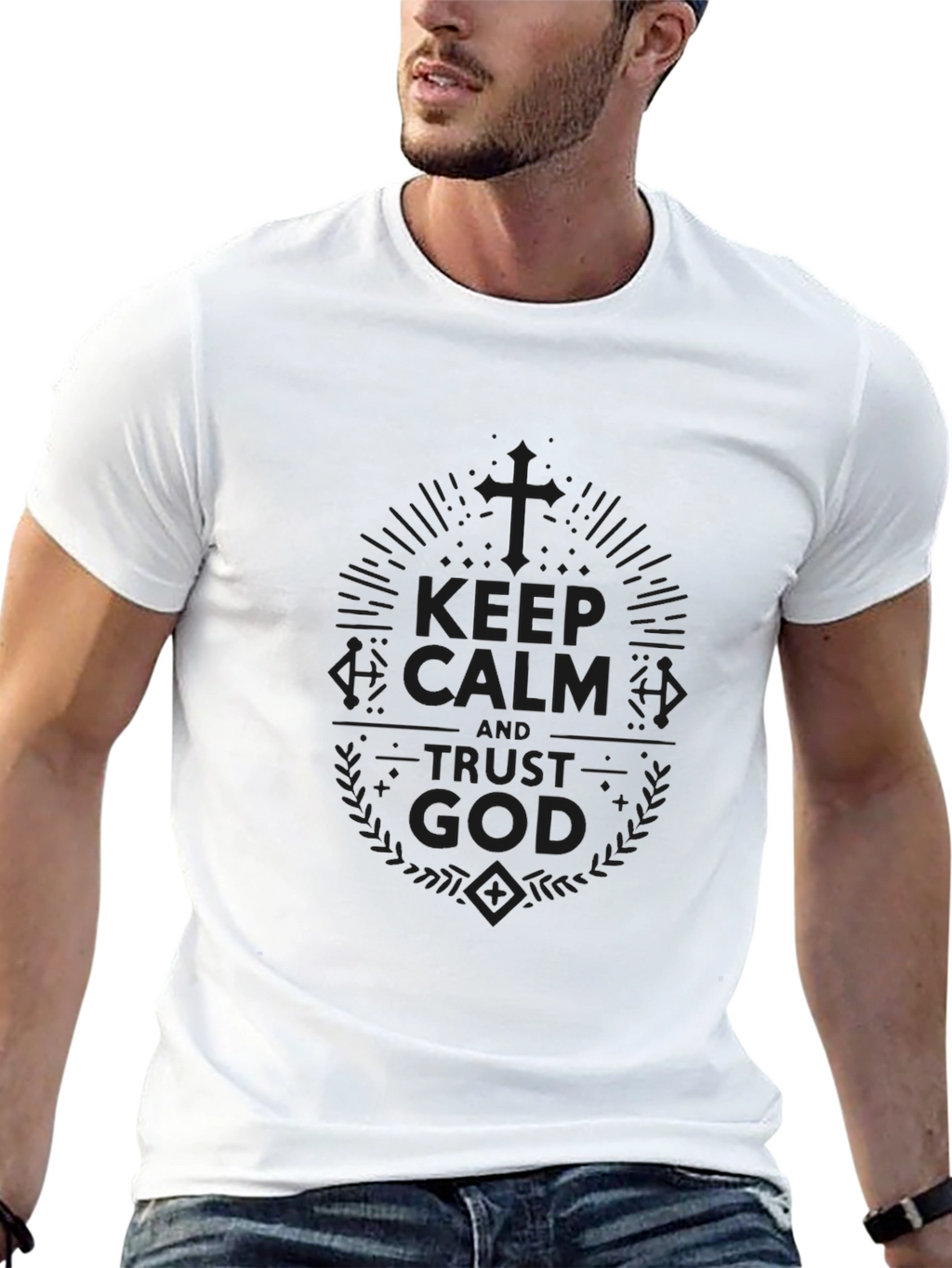 Keep Calm & Trust God Black T-Shirt
