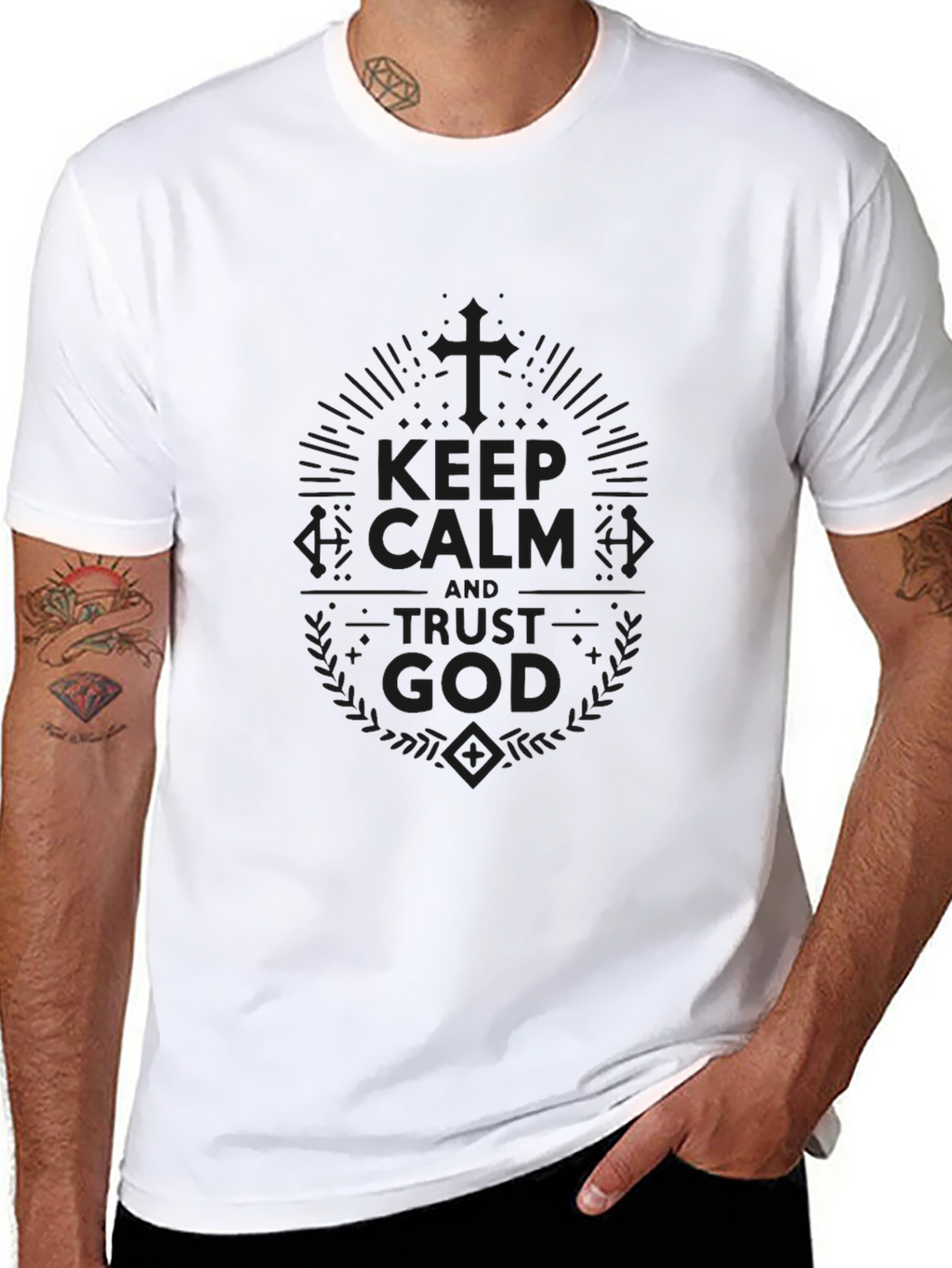 Keep Calm & Trust God Black T-Shirt
