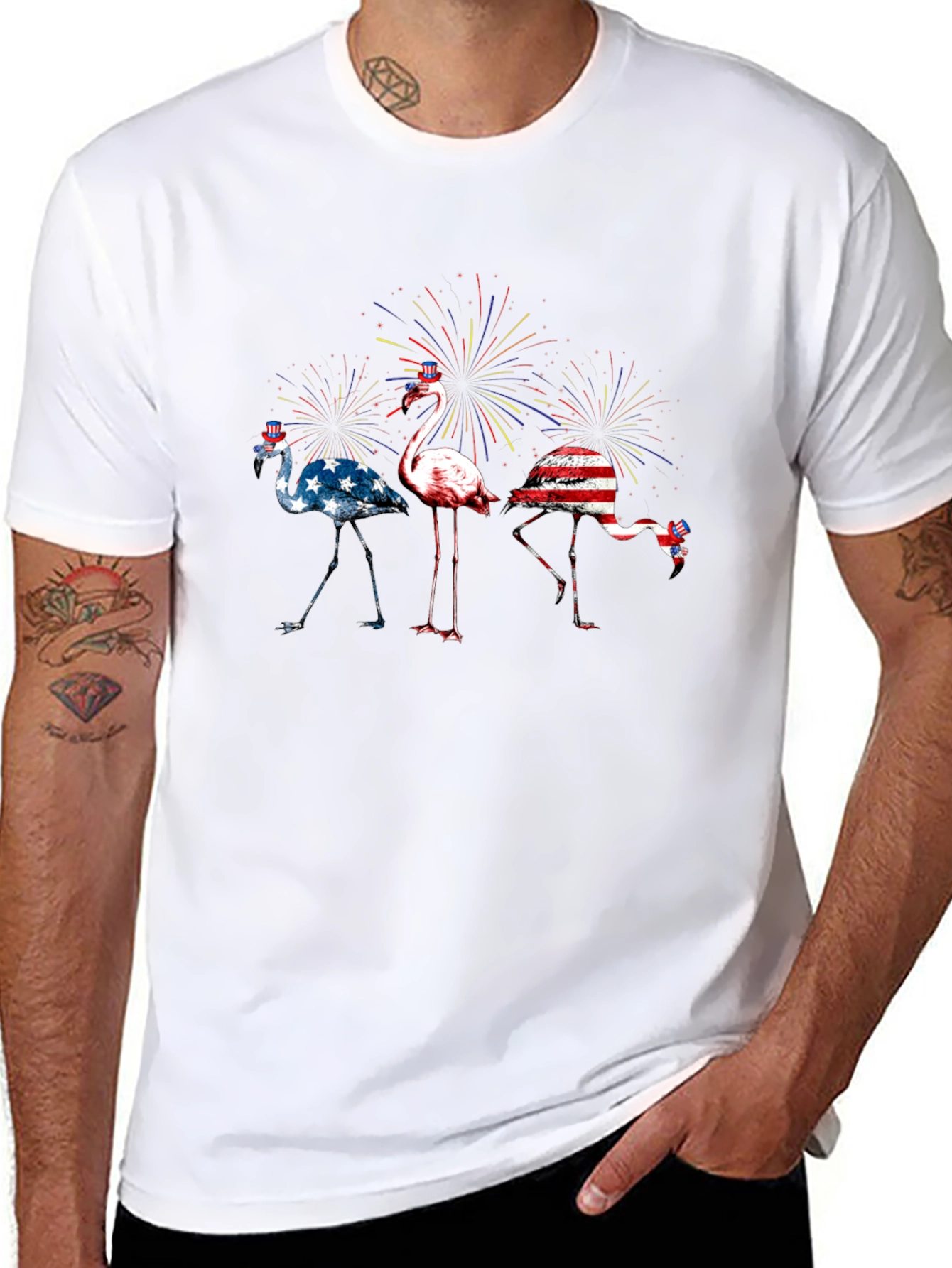 Patriotic Flamingo T-Shirt - USA Pride