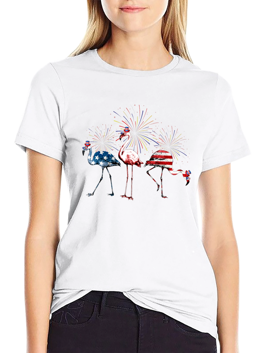 Patriotic Flamingo T-Shirt - USA Pride