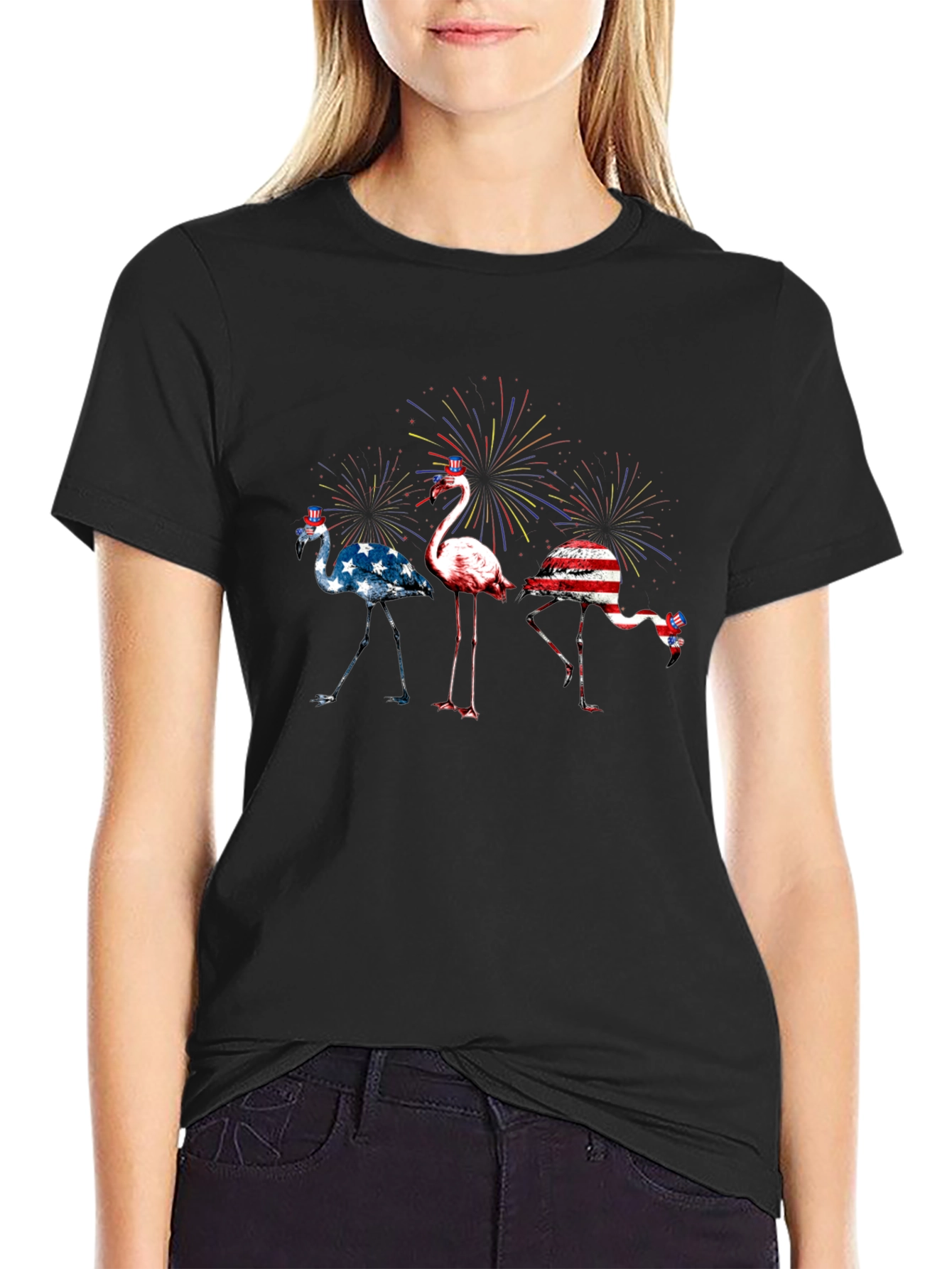 Patriotic Flamingo T-Shirt - USA Pride