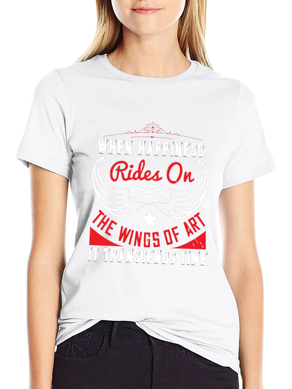 Happiness Rides On Wings of Art Graphic Tee