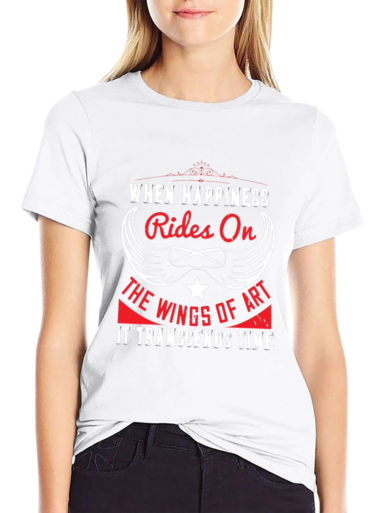 Happiness Rides On Wings of Art Graphic Tee