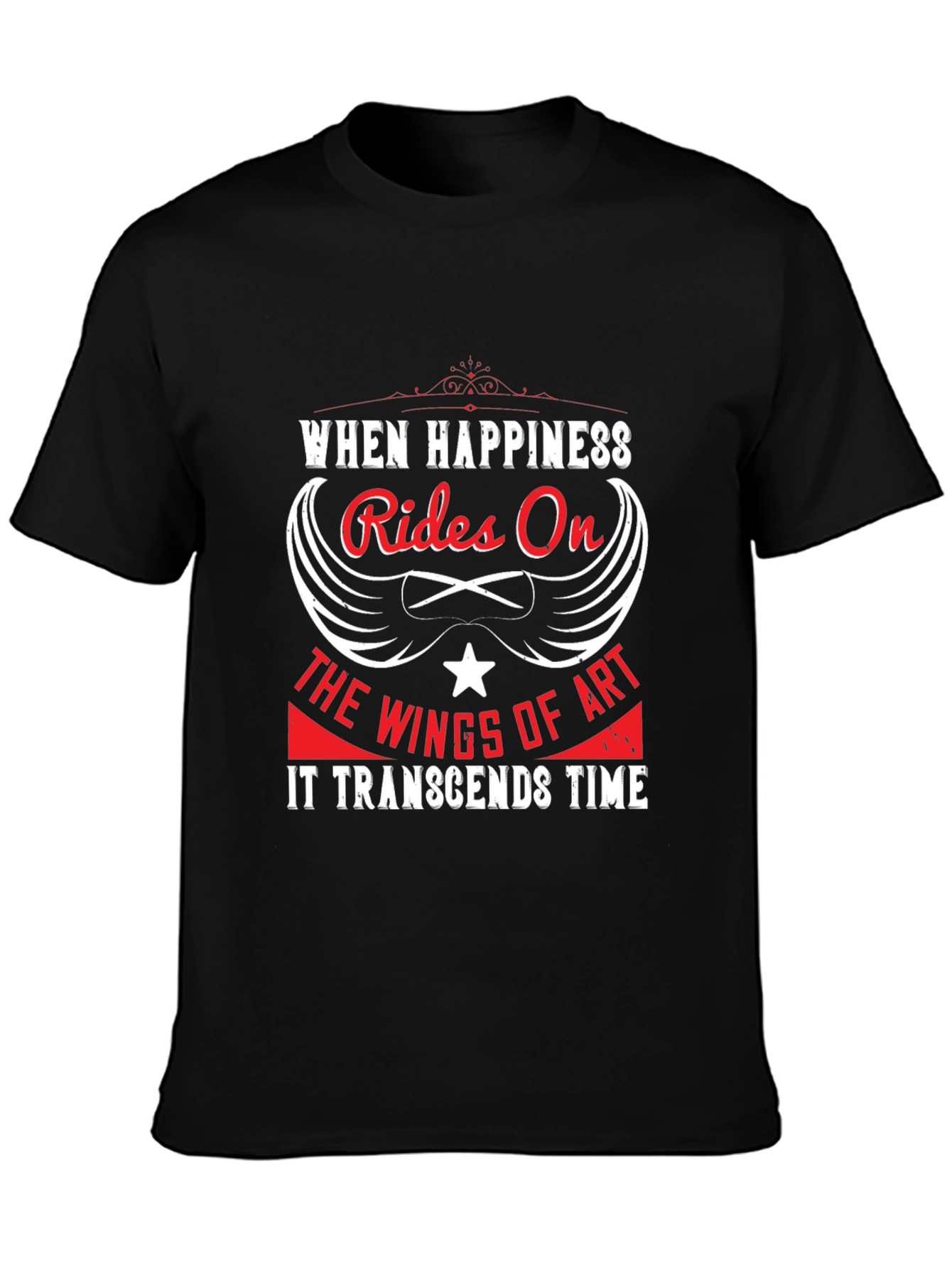 Happiness Rides On Wings of Art Graphic Tee