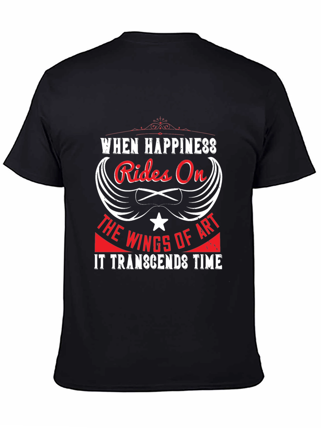Happiness Rides On Wings of Art Graphic Tee