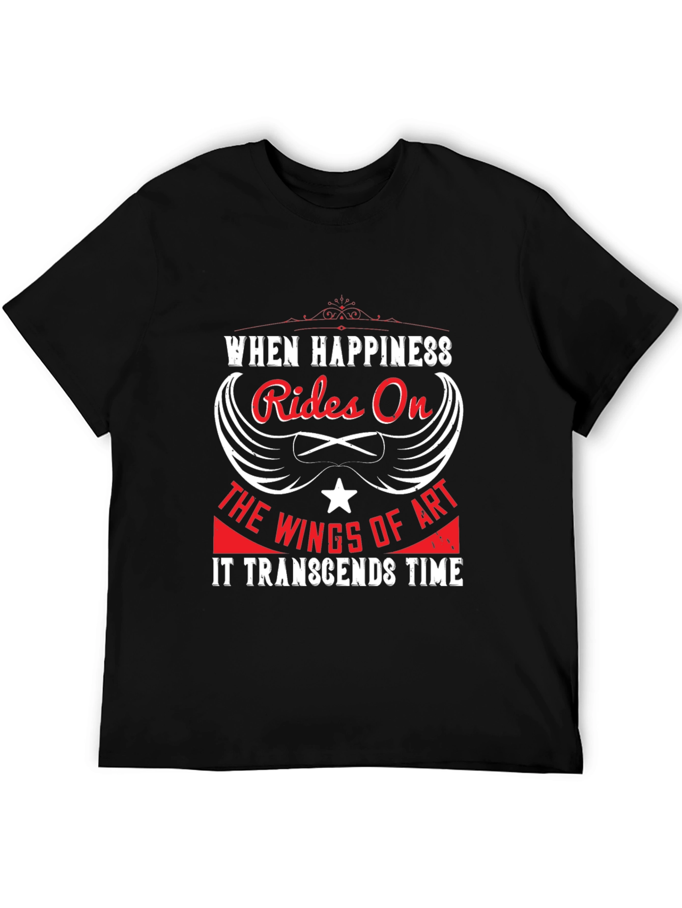 Happiness Rides On Wings of Art Graphic Tee