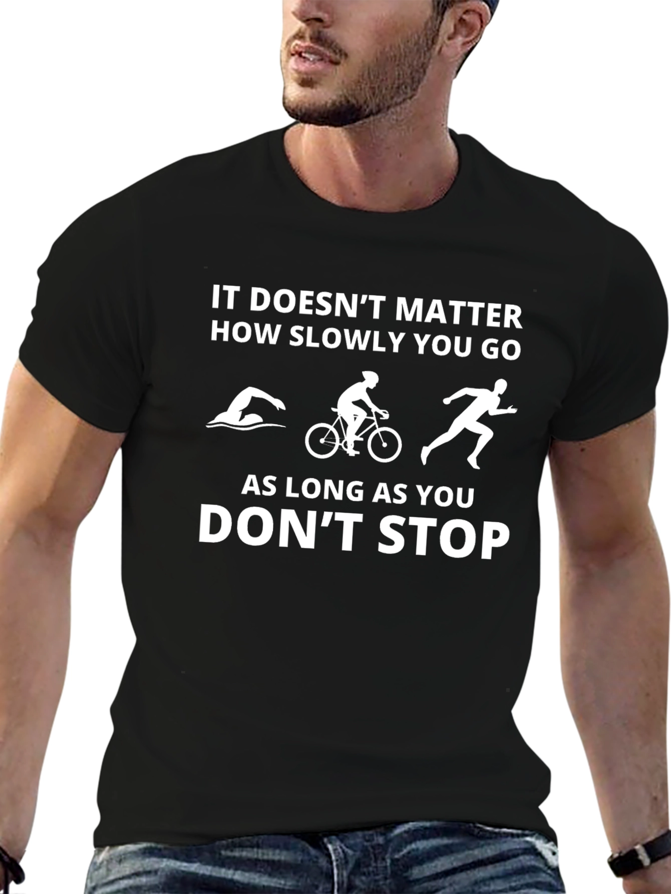 Triathlon Motivational T-Shirt - Dont Stop!