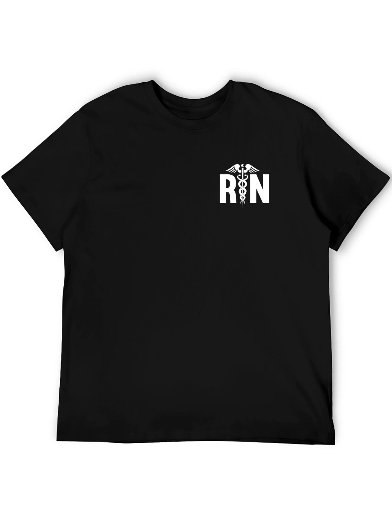 RN Caduceus Symbol Black T-Shirt - Registered Nurse Apparel
