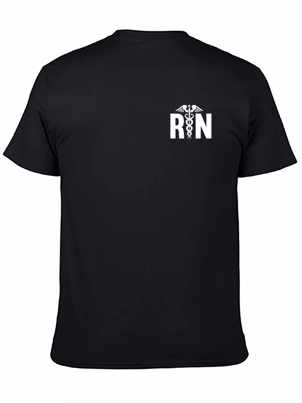 RN Caduceus Symbol Black T-Shirt - Registered Nurse Apparel