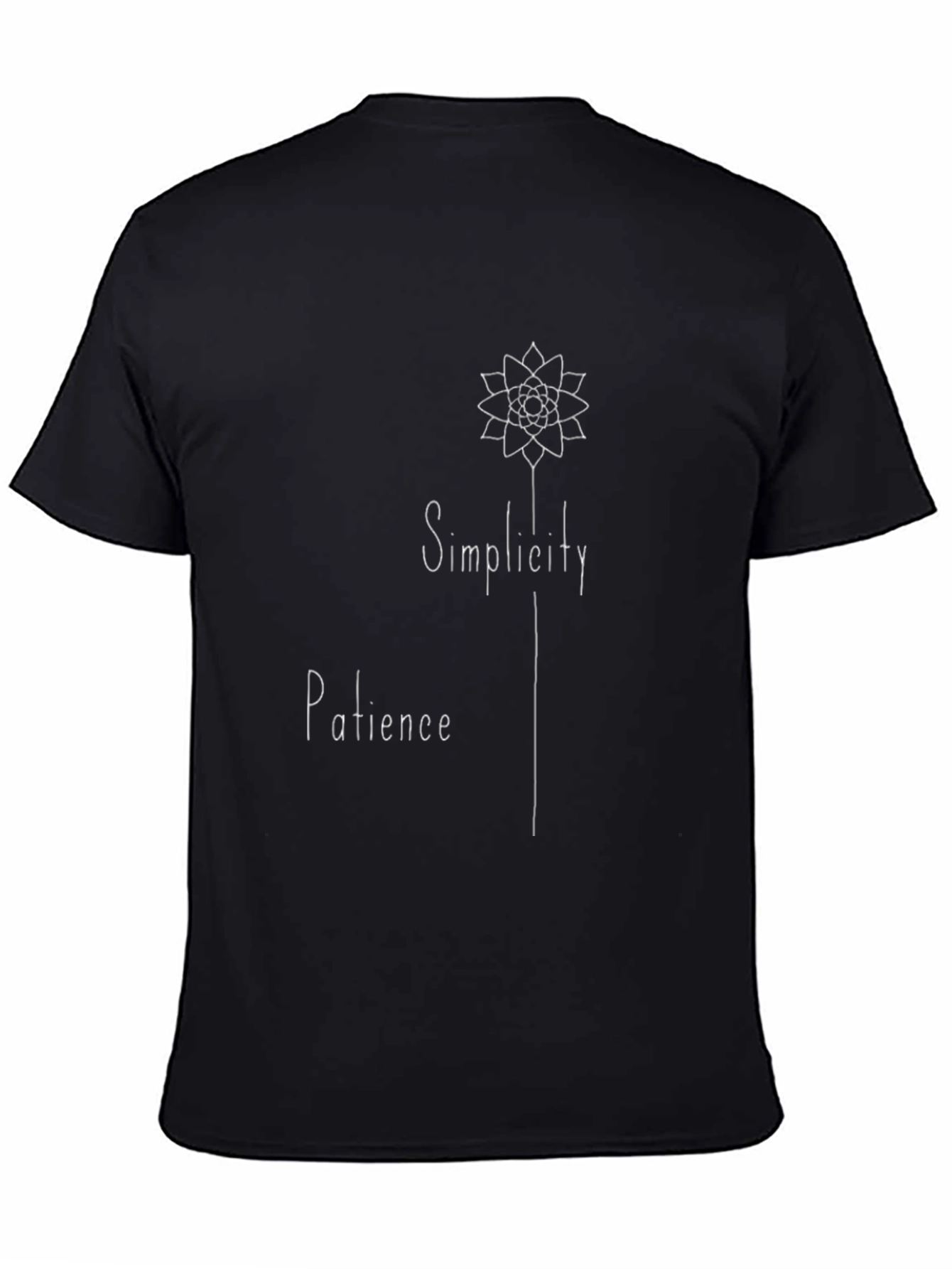 Simplicity Patience Graphic Tee - Black Cotton