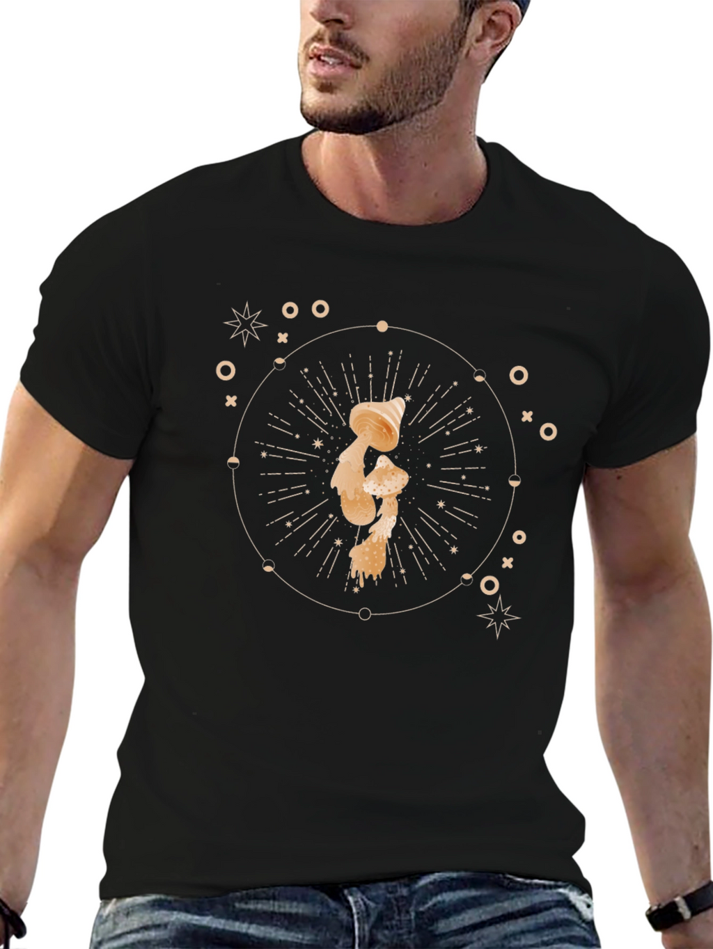 Mystic Mushroom Graphic Tee - Mens Black T-Shirt