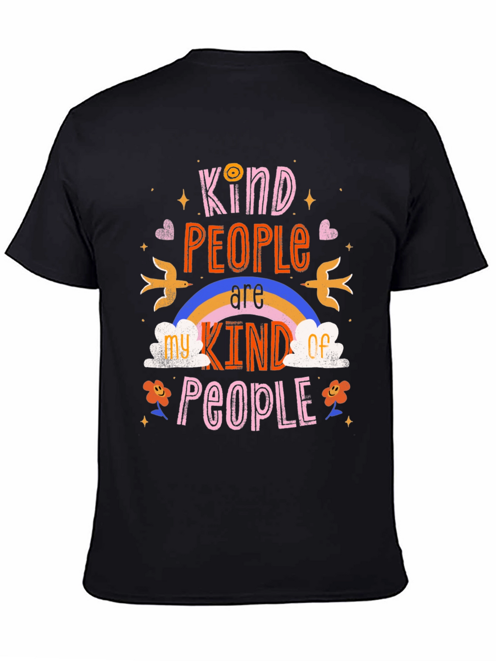 Kind People Graphic Tee - Black Cotton Shirt