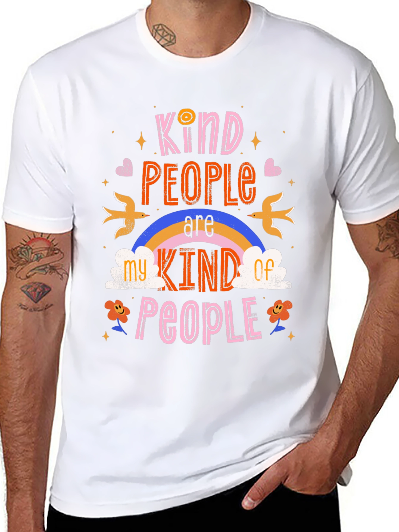 Kind People Graphic Tee - Black Cotton Shirt