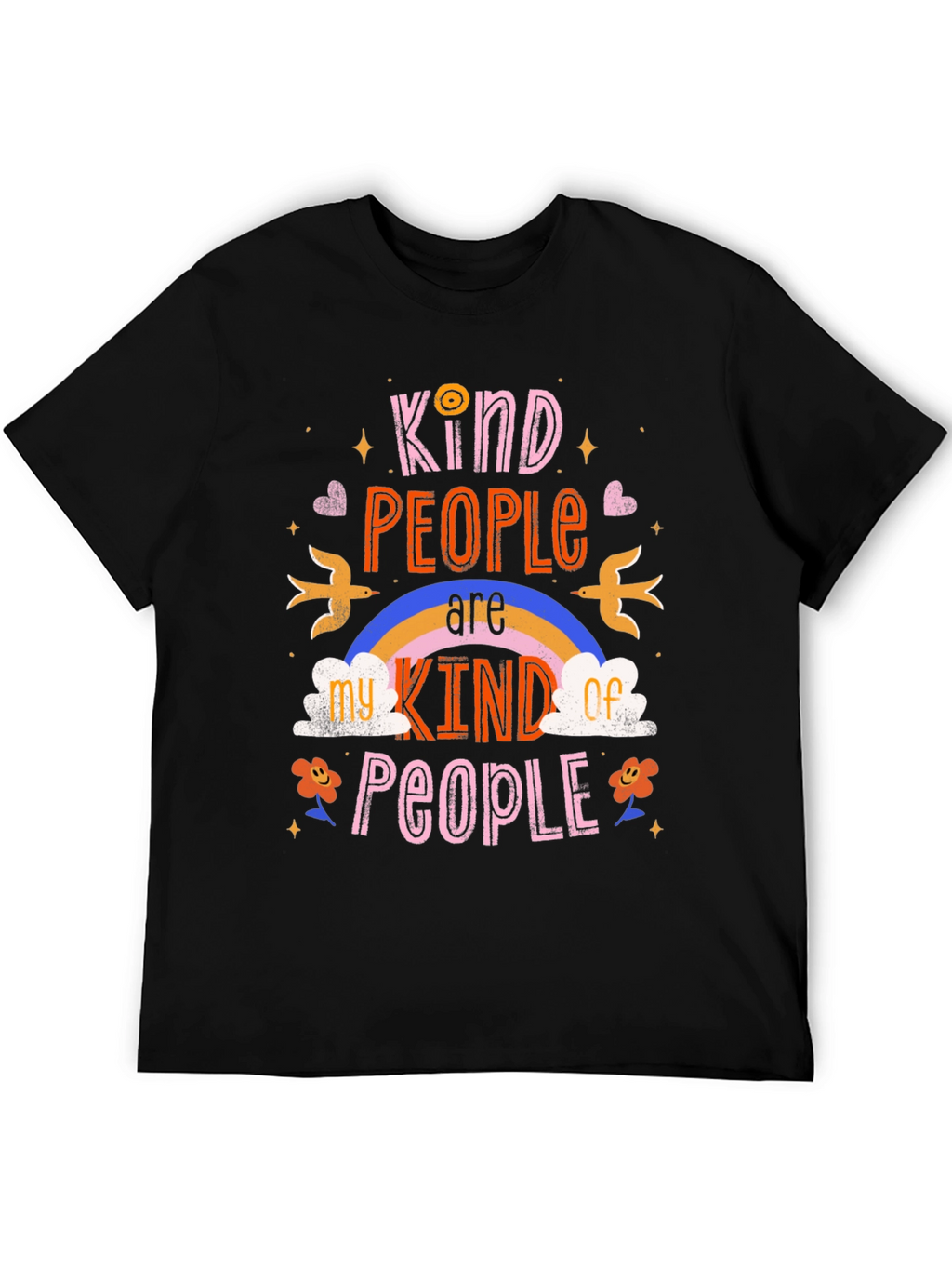 Kind People Graphic Tee - Black Cotton Shirt