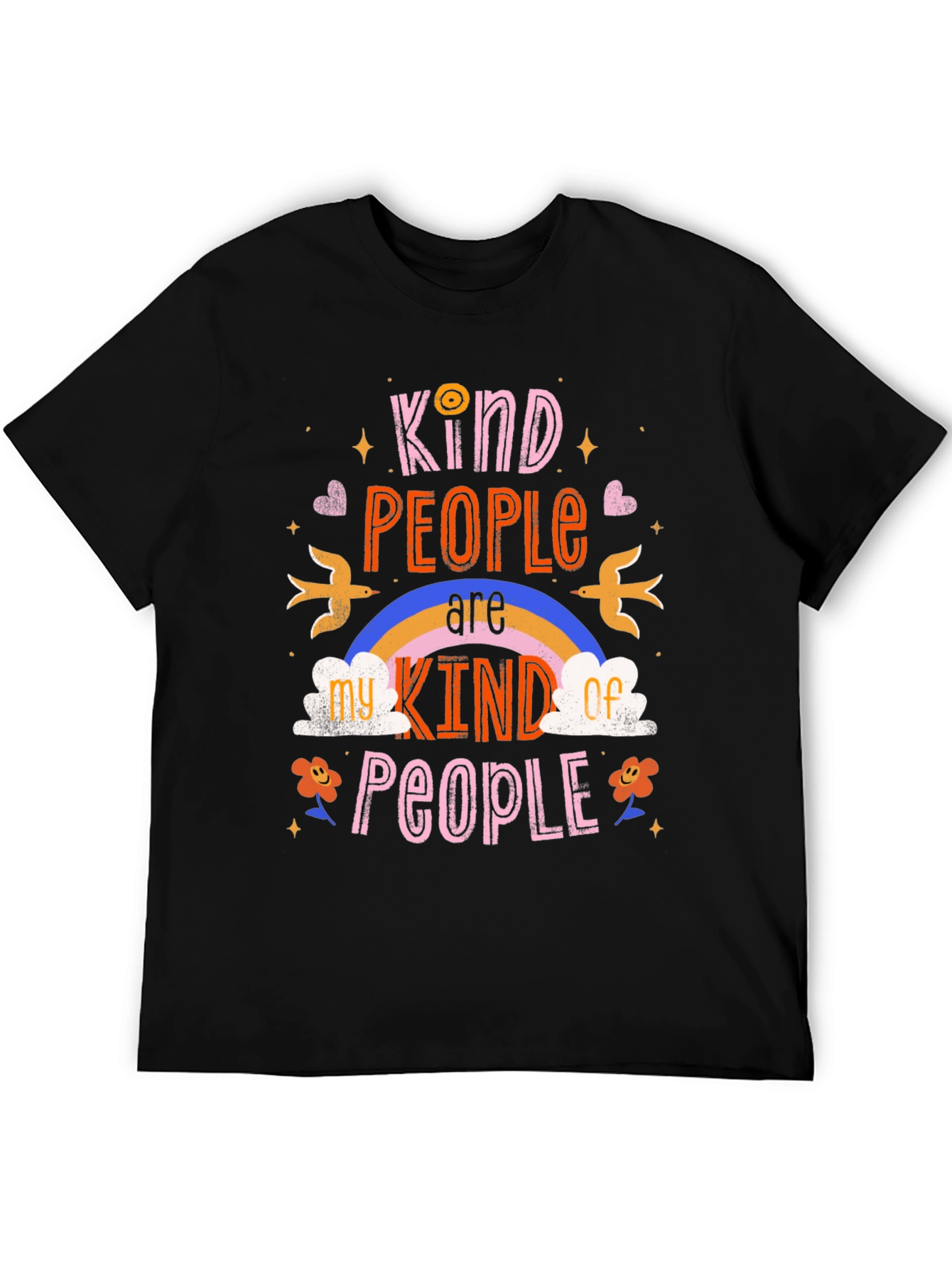 Kind People Graphic Tee - Black Cotton Shirt