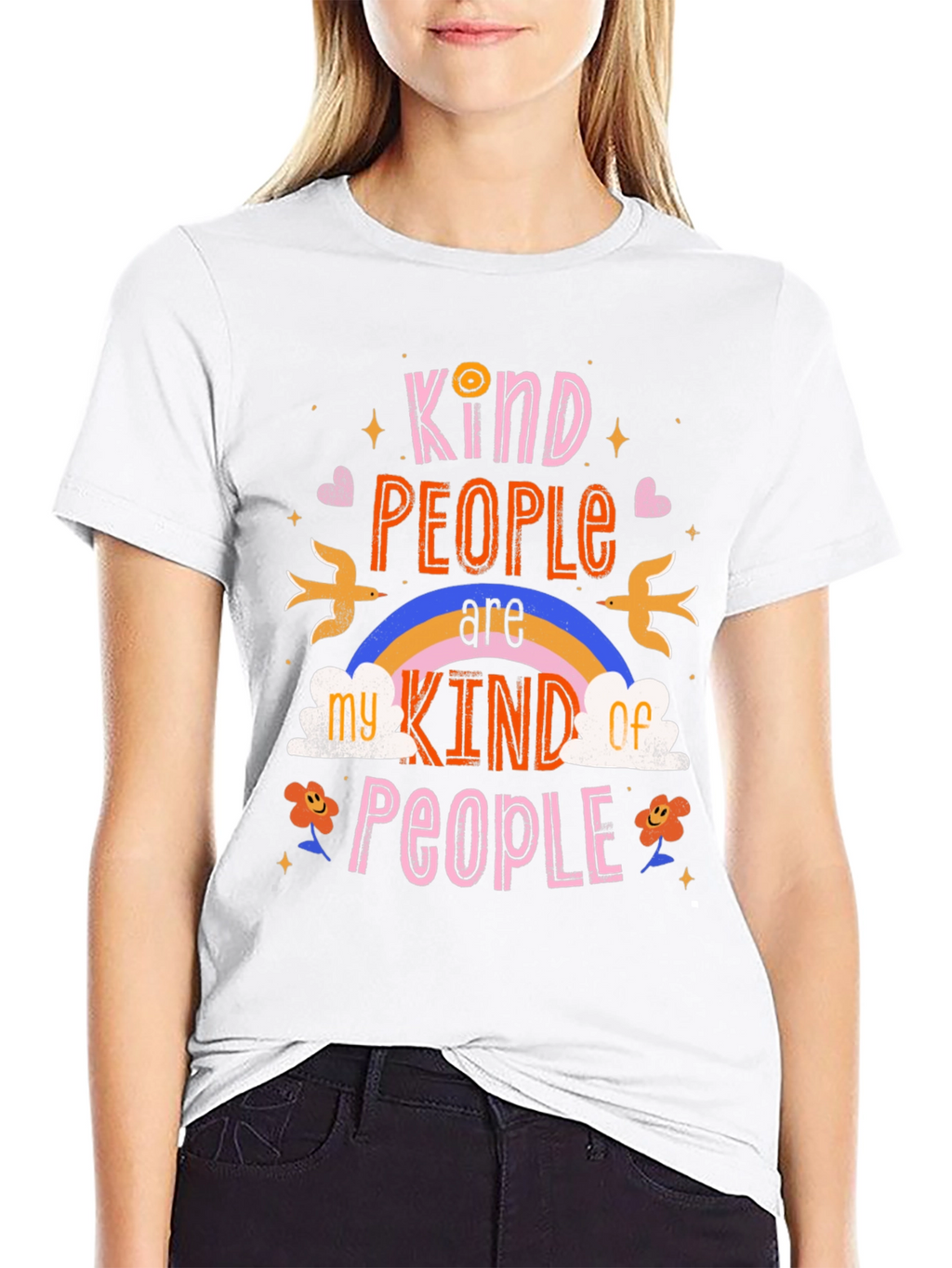 Kind People Graphic Tee - Black Cotton Shirt