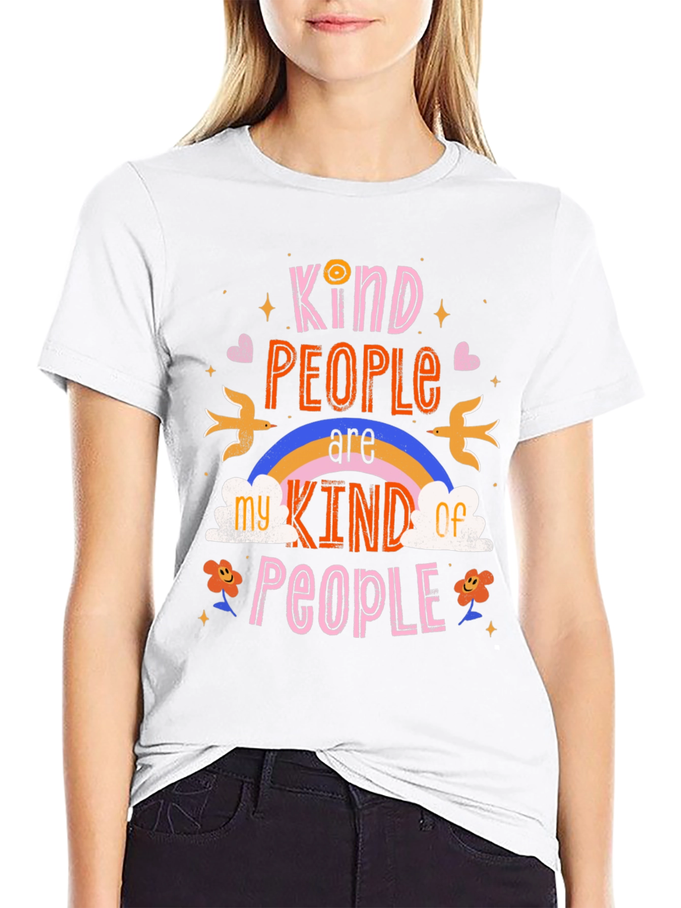 Kind People Graphic Tee - Black Cotton Shirt