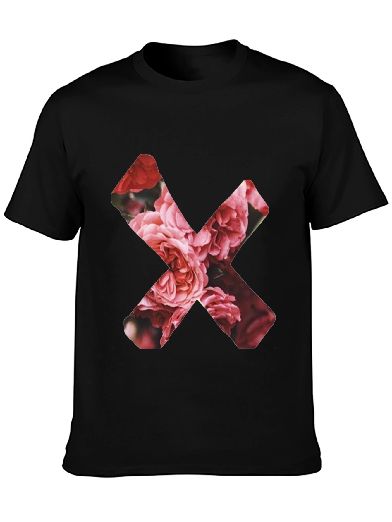 Floral X Graphic Black T-Shirt