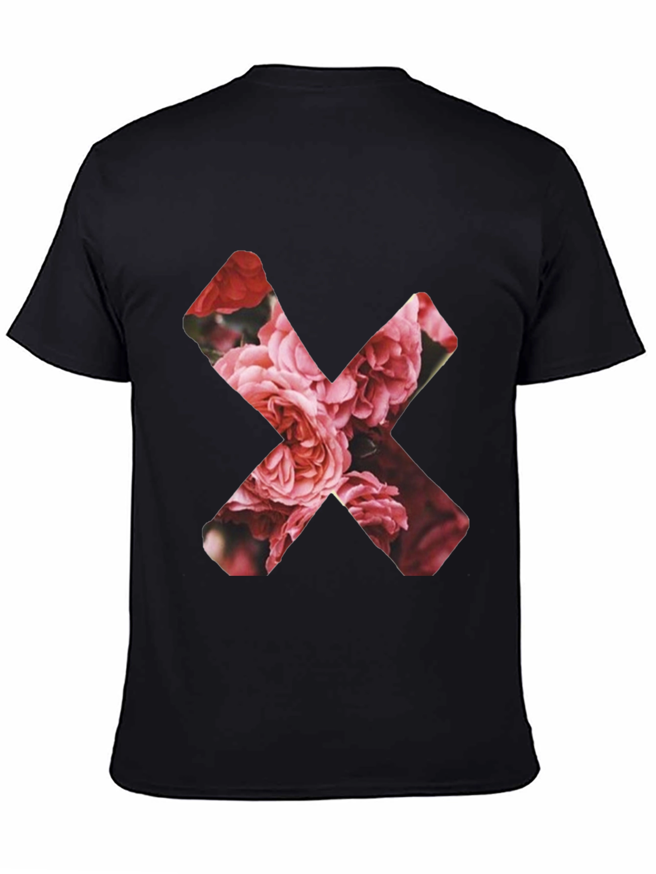 Floral X Graphic Black T-Shirt
