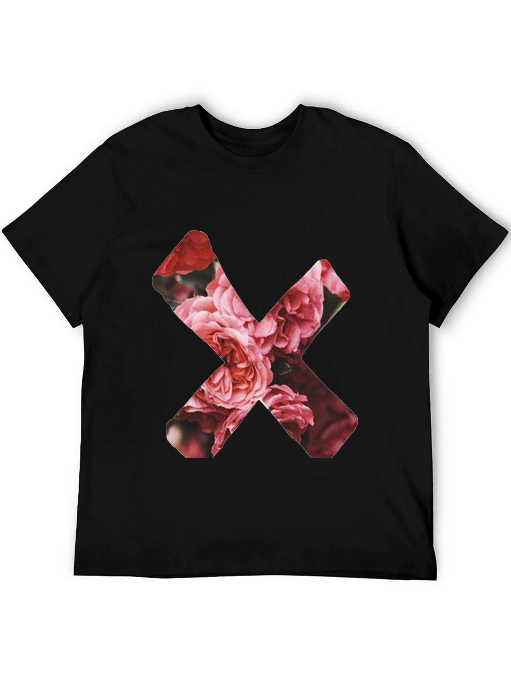 Floral X Graphic Black T-Shirt