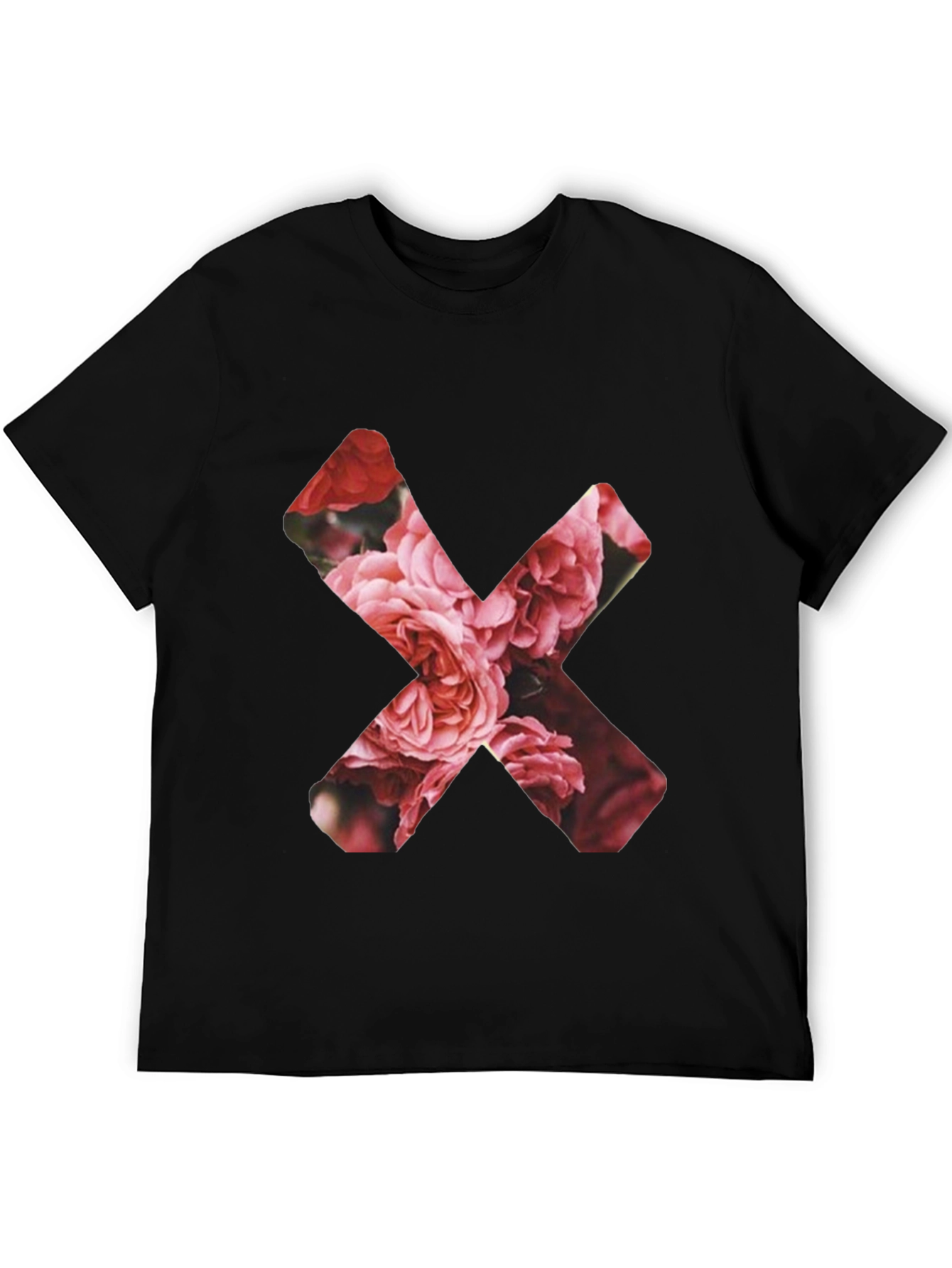 Floral X Graphic Black T-Shirt