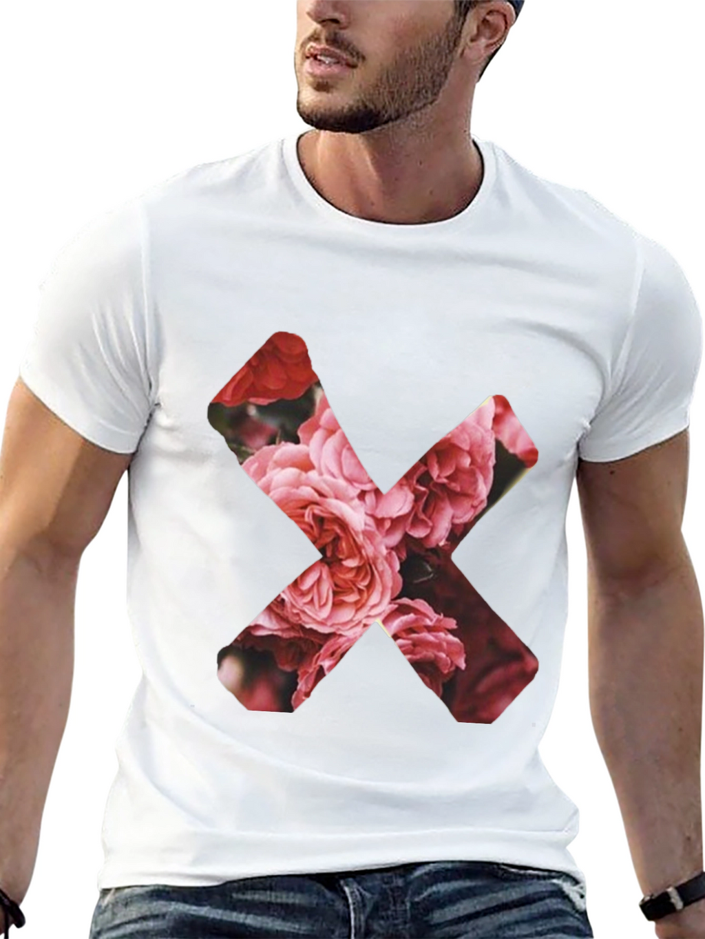 Floral X Graphic Black T-Shirt