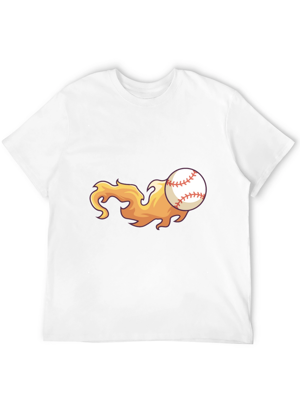 Flaming Baseball Graphic Tee - Black