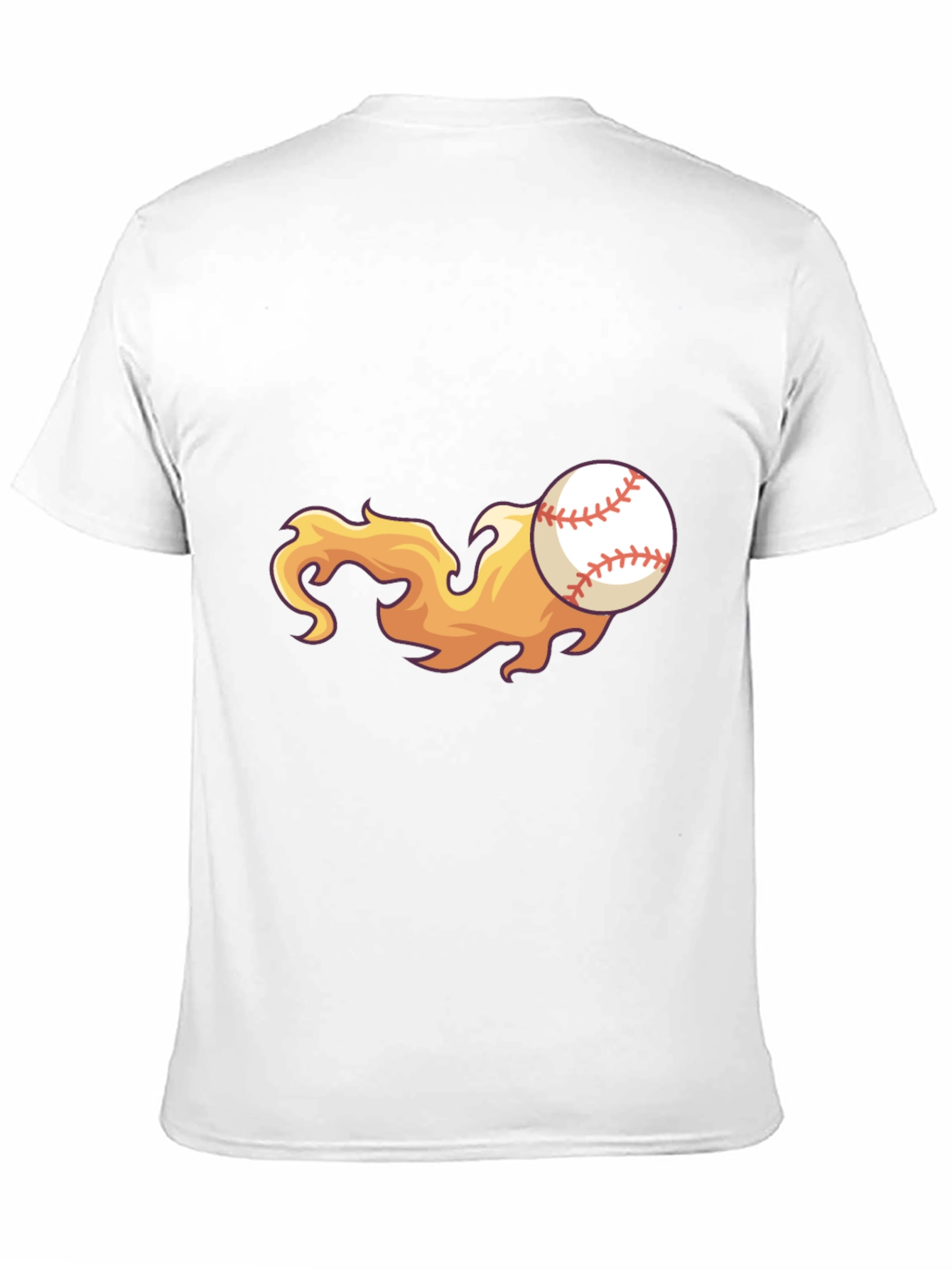 Flaming Baseball Graphic Tee - Black