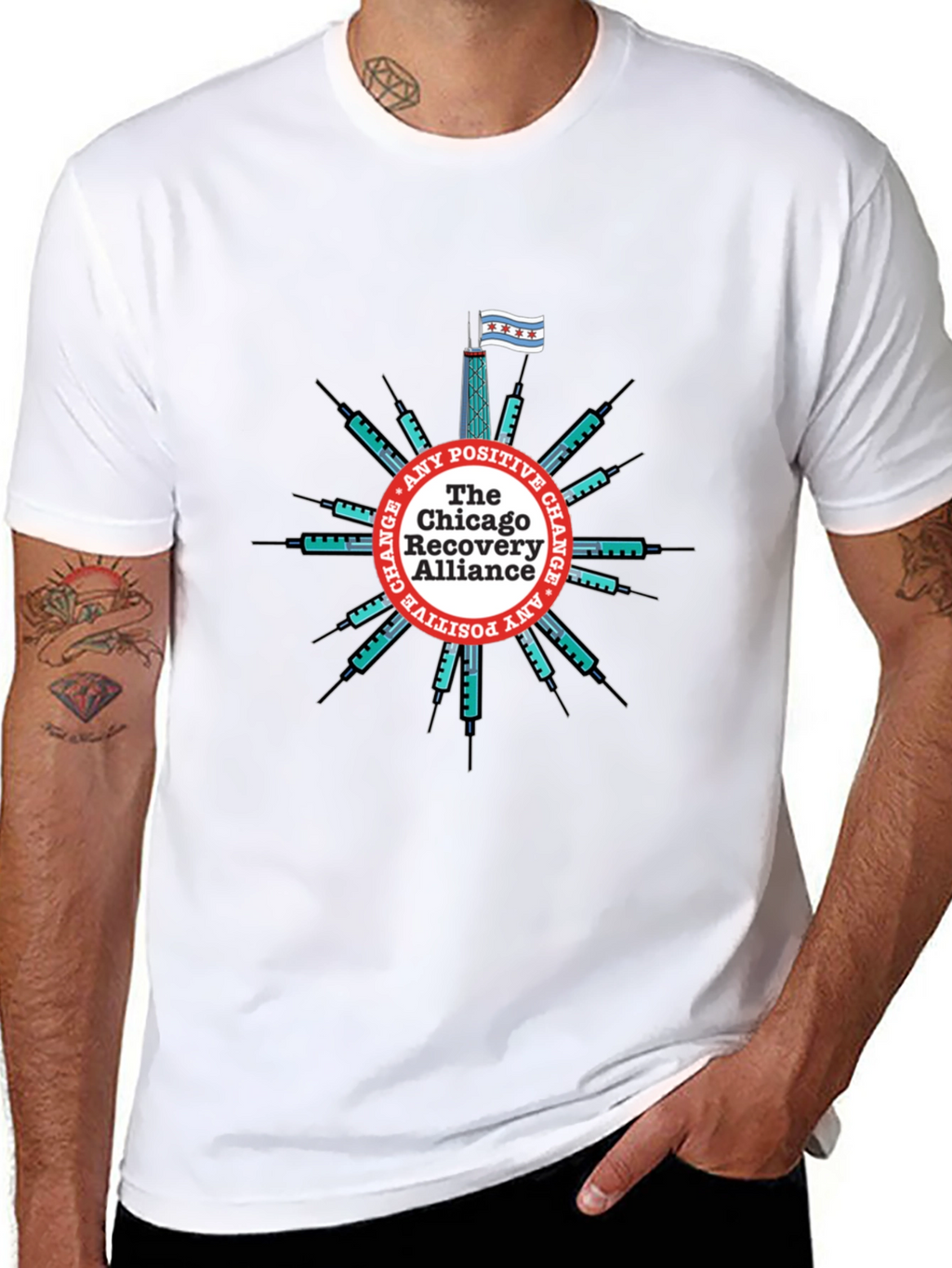 Chicago Recovery Alliance T-Shirt - Positive Change Advocate Tee
