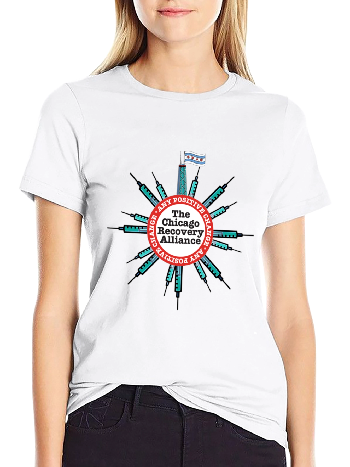 Chicago Recovery Alliance T-Shirt - Positive Change Advocate Tee