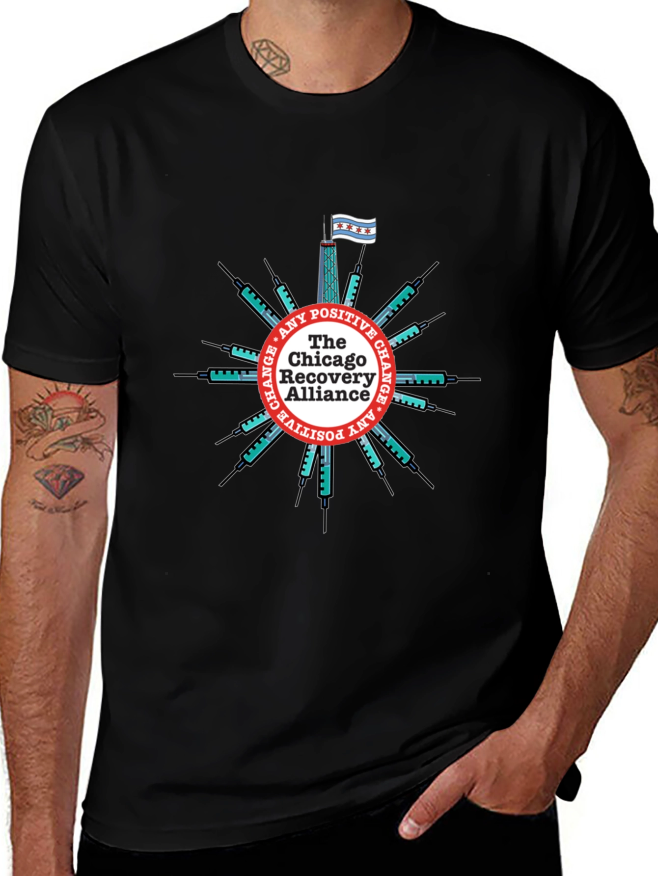 Chicago Recovery Alliance T-Shirt - Positive Change Advocate Tee