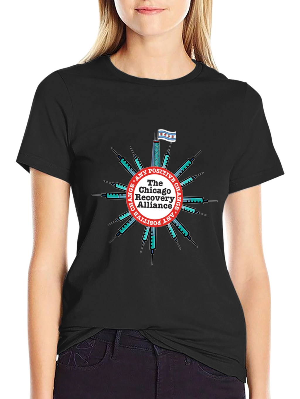 Chicago Recovery Alliance T-Shirt - Positive Change Advocate Tee