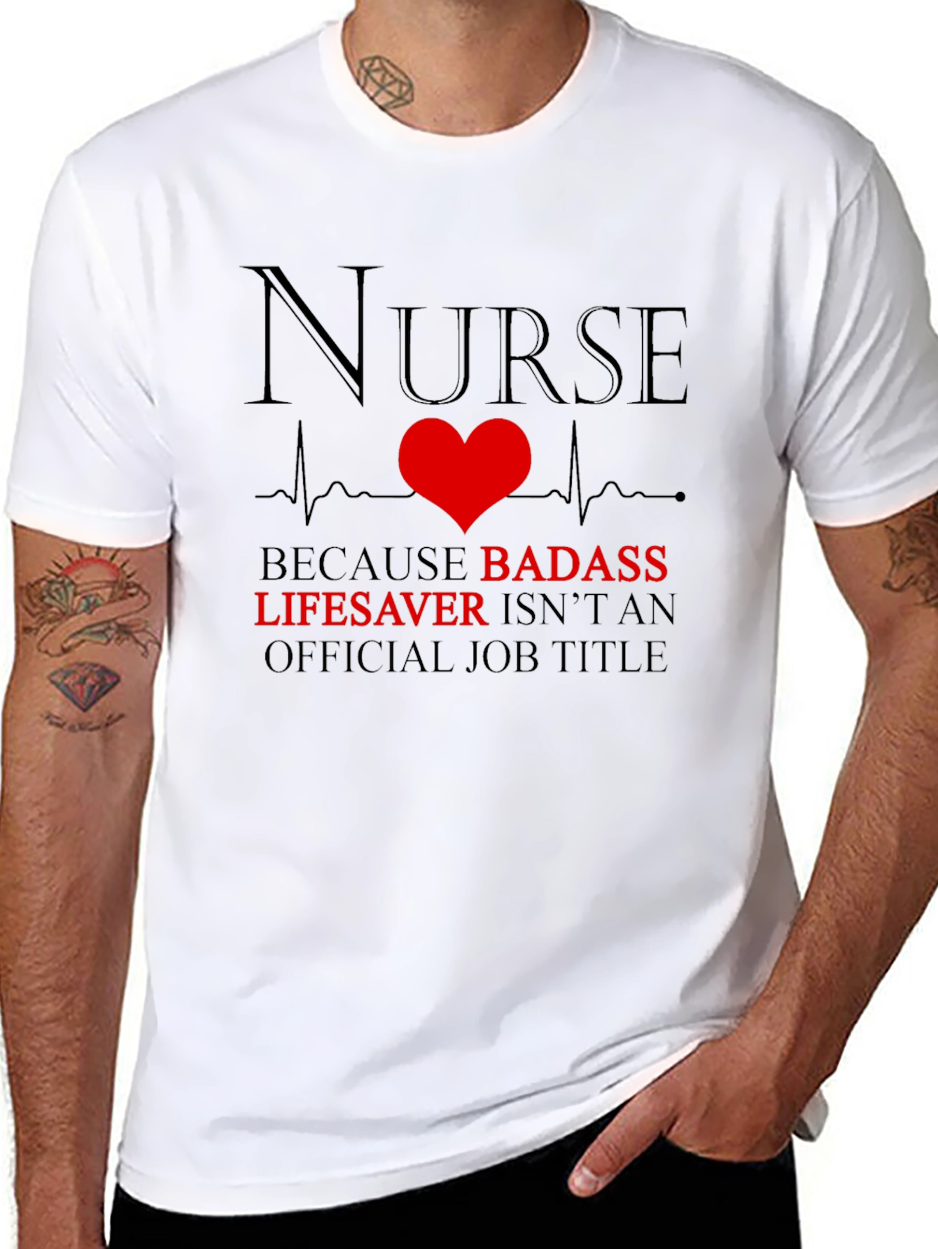Nurse Badass Lifesaver Graphic T-Shirt