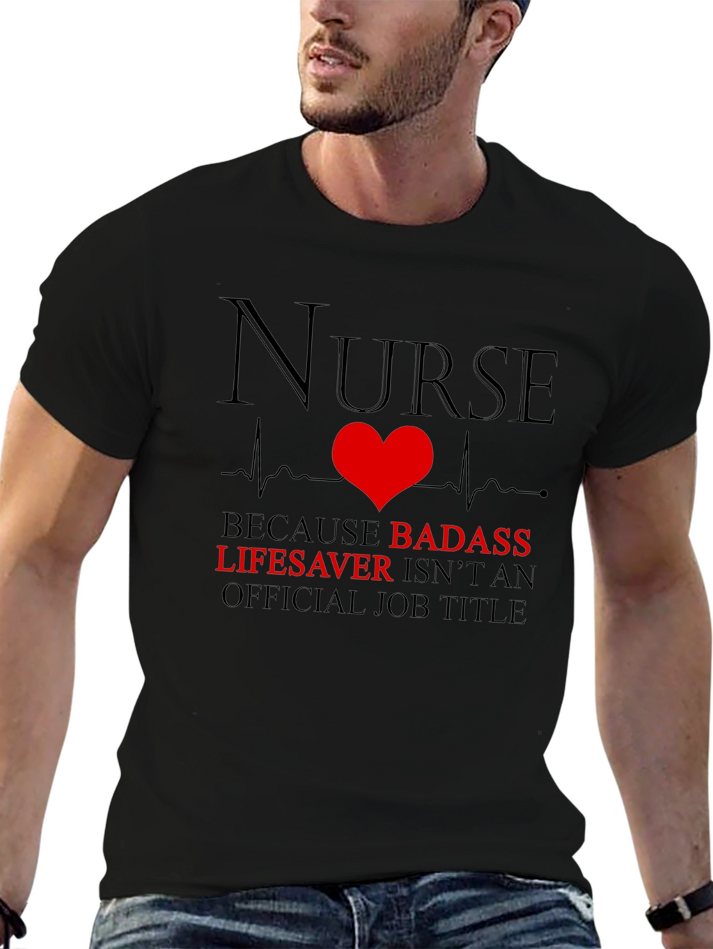 Nurse Badass Lifesaver Graphic T-Shirt