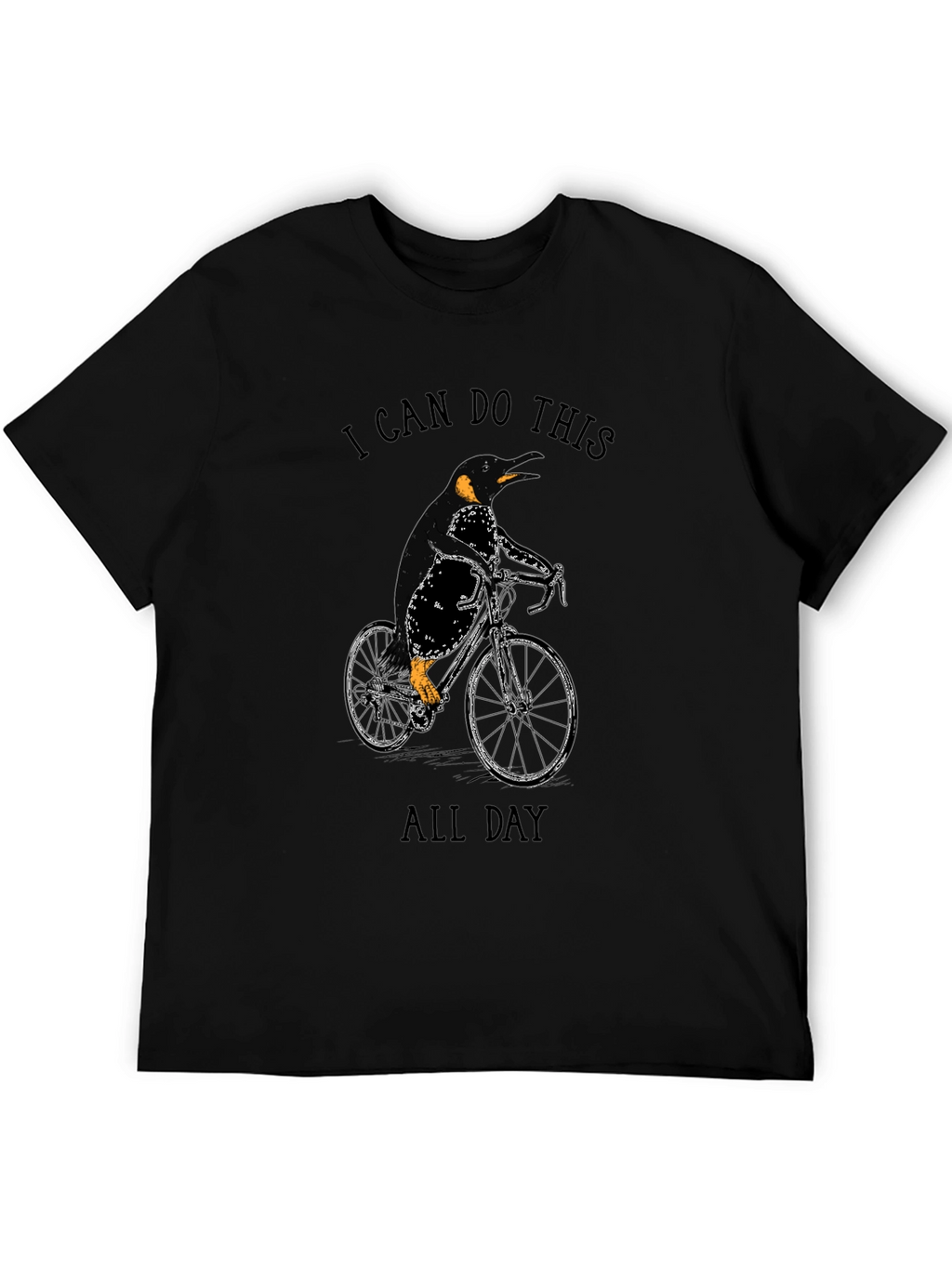 Penguin Cyclist Black T-Shirt
