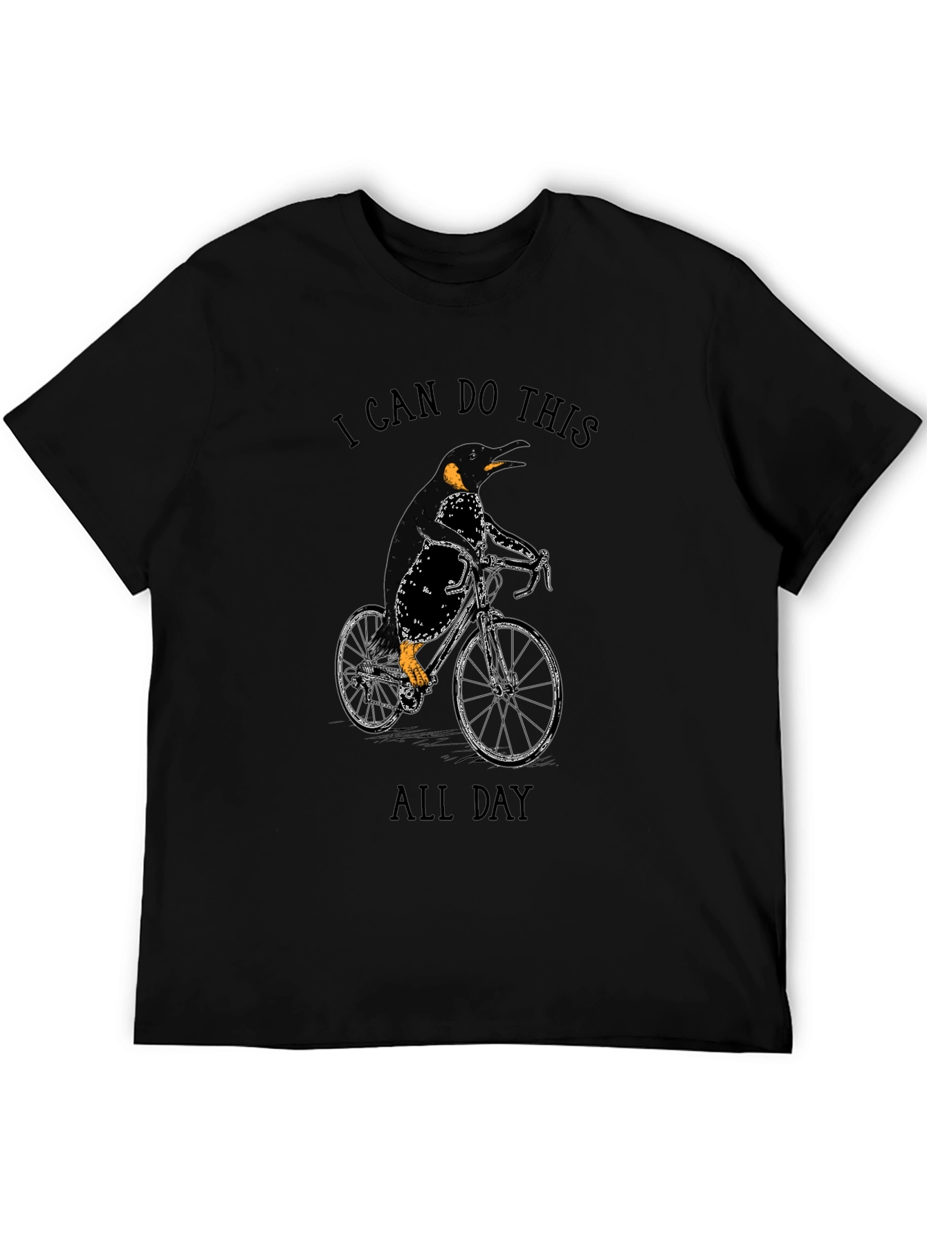 Penguin Cyclist Black T-Shirt
