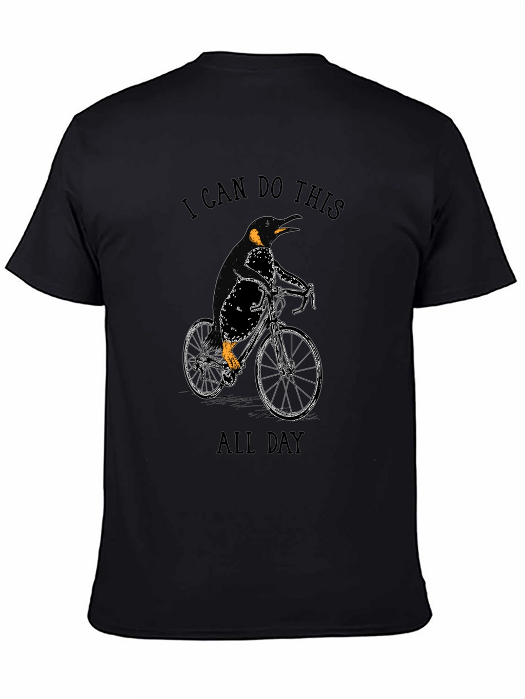 Penguin Cyclist Black T-Shirt