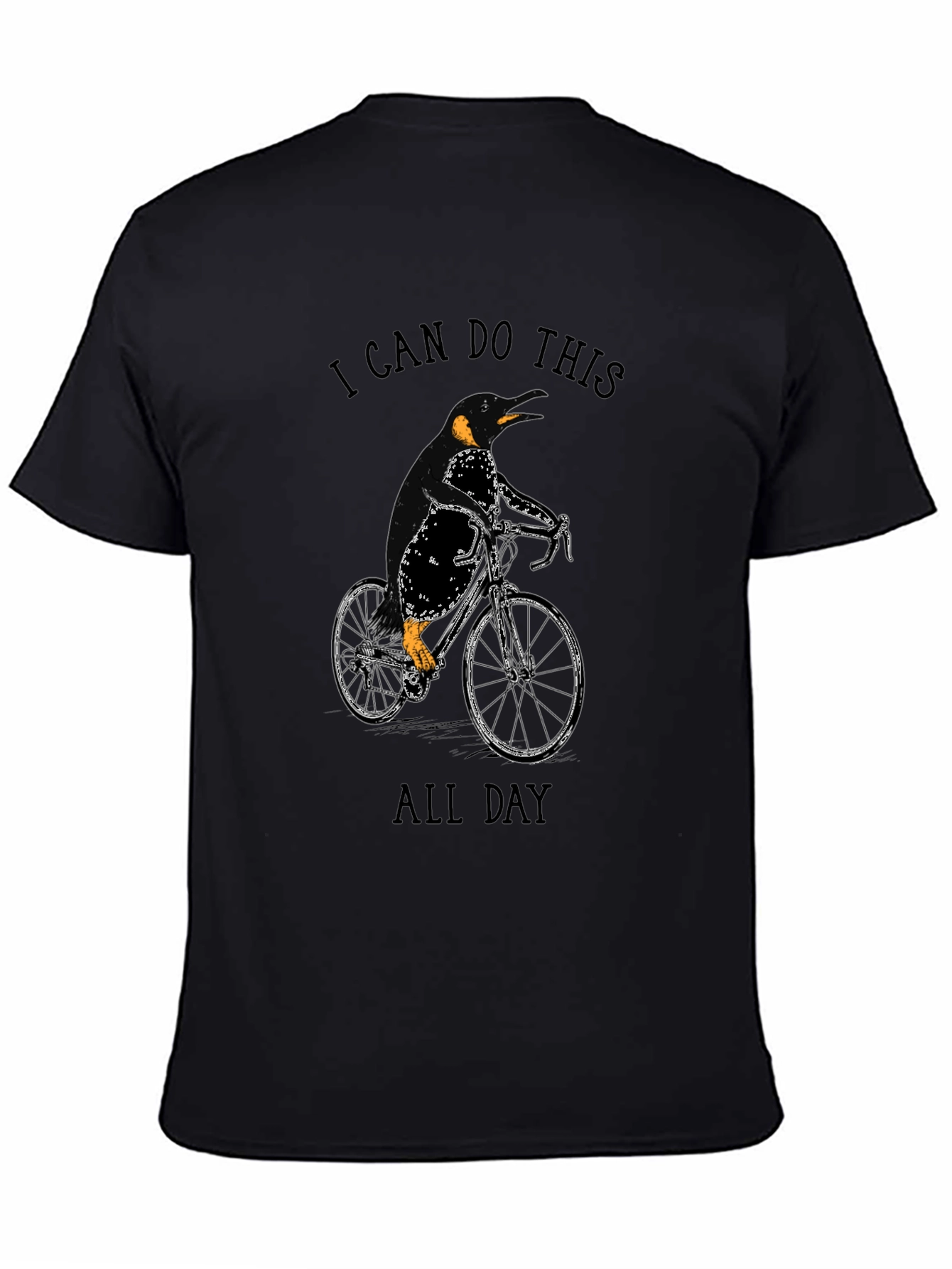Penguin Cyclist Black T-Shirt