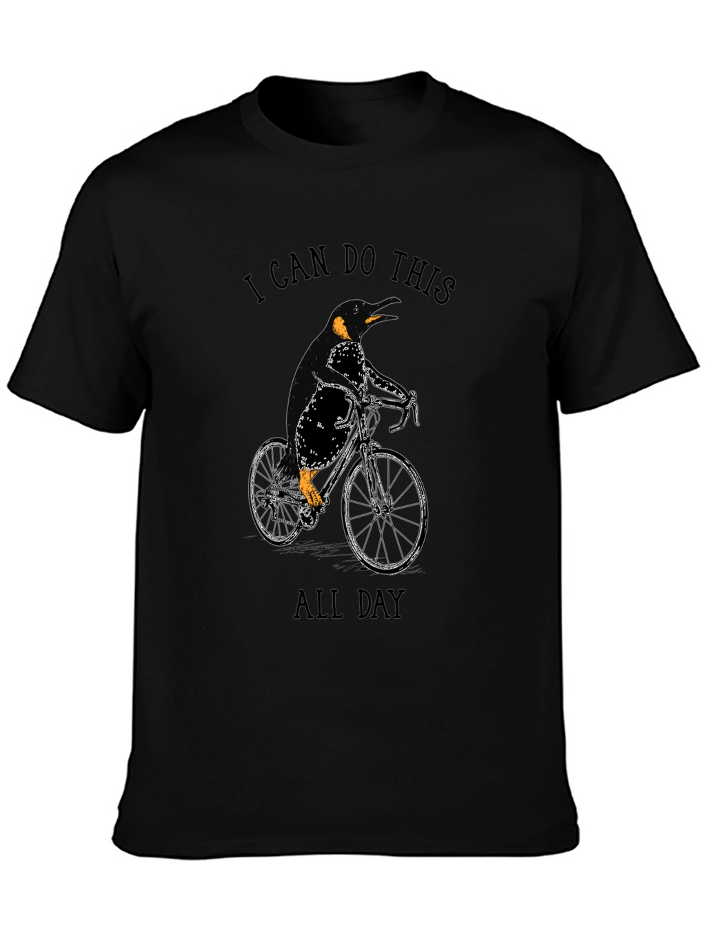 Penguin Cyclist Black T-Shirt